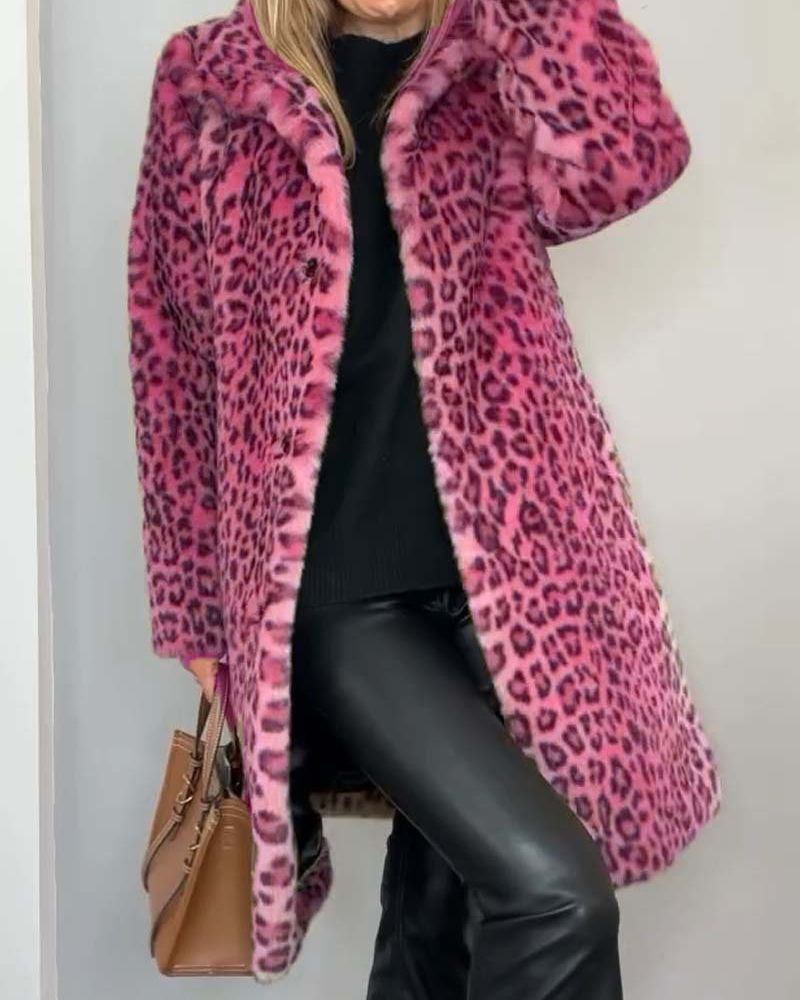 Felicity™ | Long Leopard-print Coat