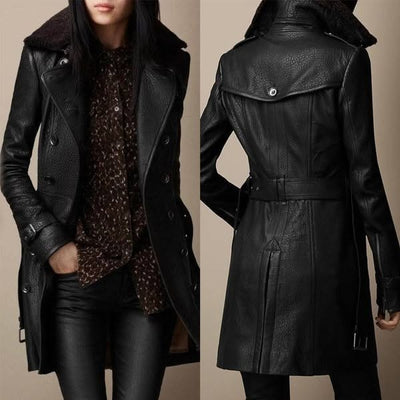 ELOWEN™ | Luxurious Leather Coat