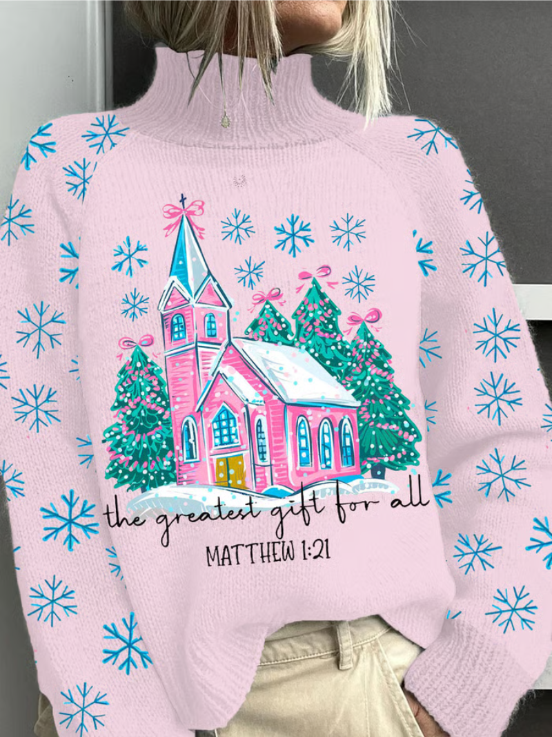 Alexandra™ | House-print Christmas Sweater