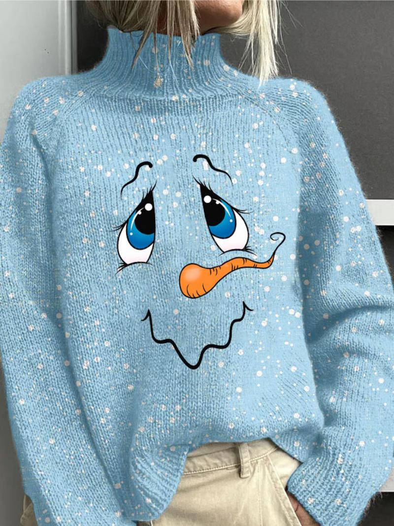 Aimee™ | Snowman Face-print Sweater